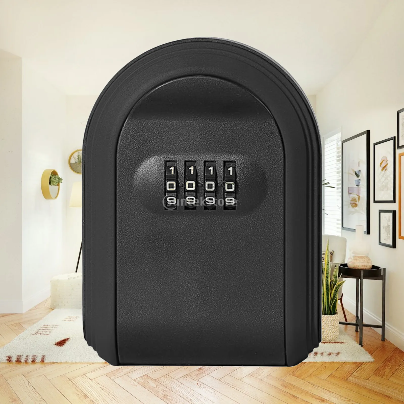 Digital Key Storage Lock Box ABS Wall Mount 4 Dial Combination Key Keeper for Vacation Home Emergency Entry Hotel Keys