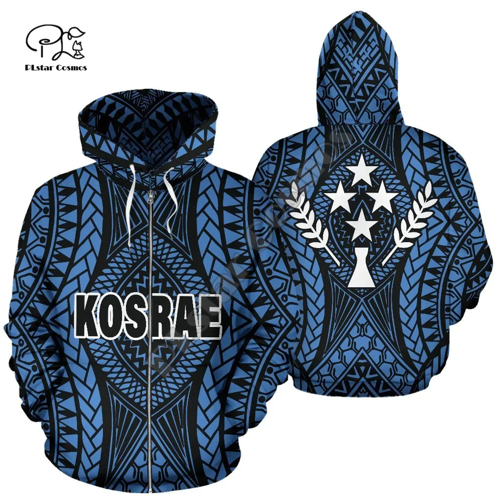 Sweat-shirt de Culture Tribal tatouage, drapeau de l'île de Kosrae en polynésie, pull imprimé en 3d, Streetwear Harajuku, décontracté, drôle, veste à capuche 2