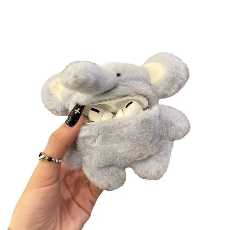 

Plush Blue Dumbo Suitable for AirPods 4 Generation 3/2 Generation Protective Case Earphone Headphone Cover Airpodspro2