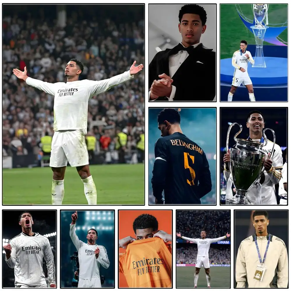 Soccer Player J-Jude Bellingham Poster  Self-adhesive Art Waterproof Paper Sticker Coffee House Bar Room Wall Decor