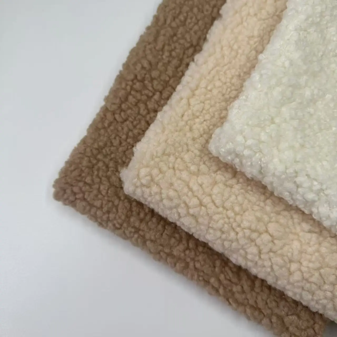 

3 pcs of brown series solid color DIY fabric Teddy short plush decorative fabric square home crafts sewing and quilting