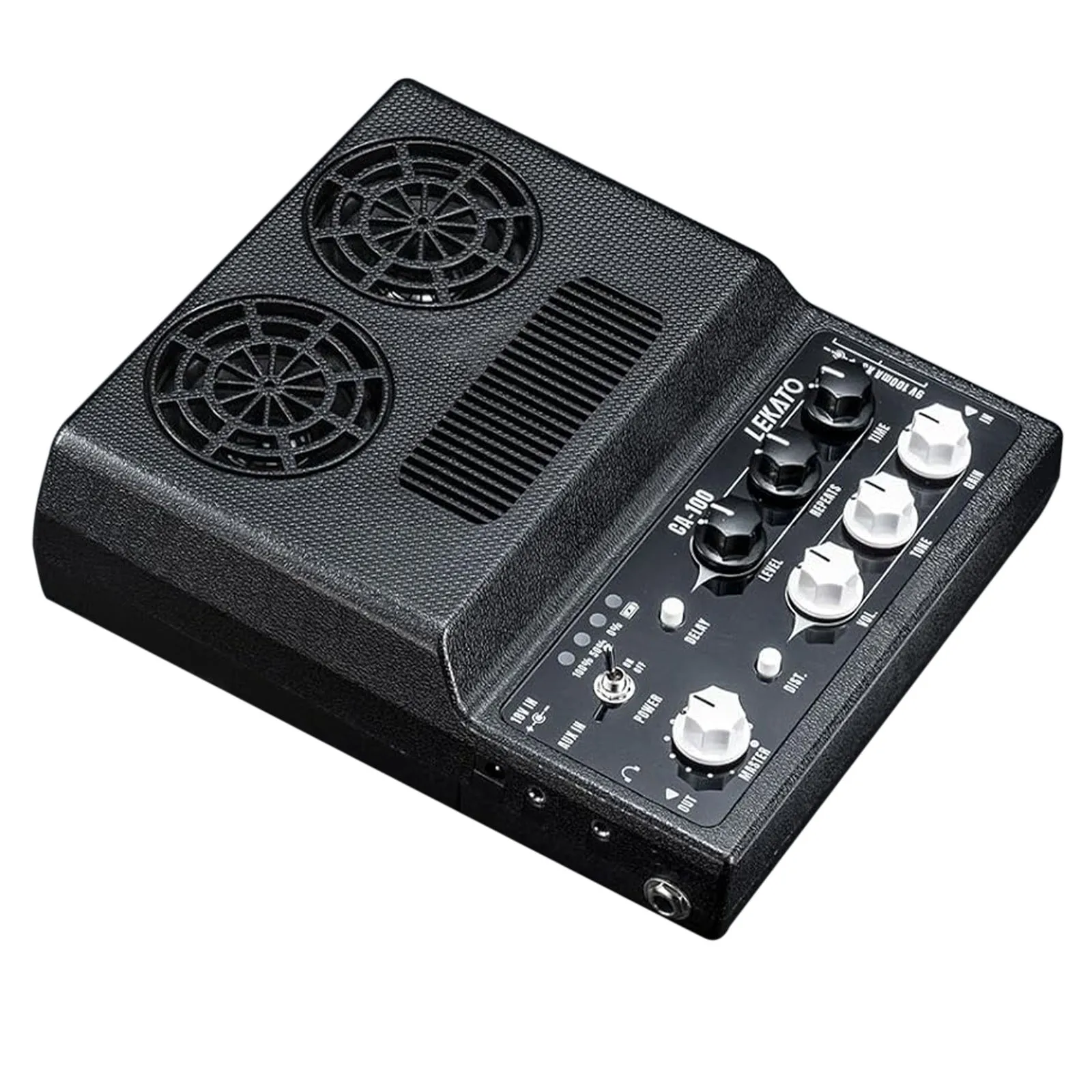 LEKATO CA-100 20W amplificatore per chitarra elettrica Mini amplificatore combinato per pratica Desktop con ritardo di distorsione Aux in e Jack per