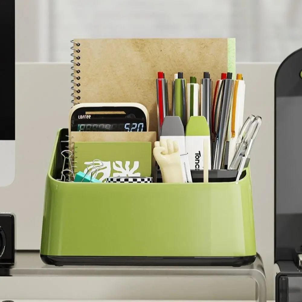 Multifunctional Large Capacity Desktop Organizer Student Sundries Storage Box ABS Mini Stationery Organizer Case Office