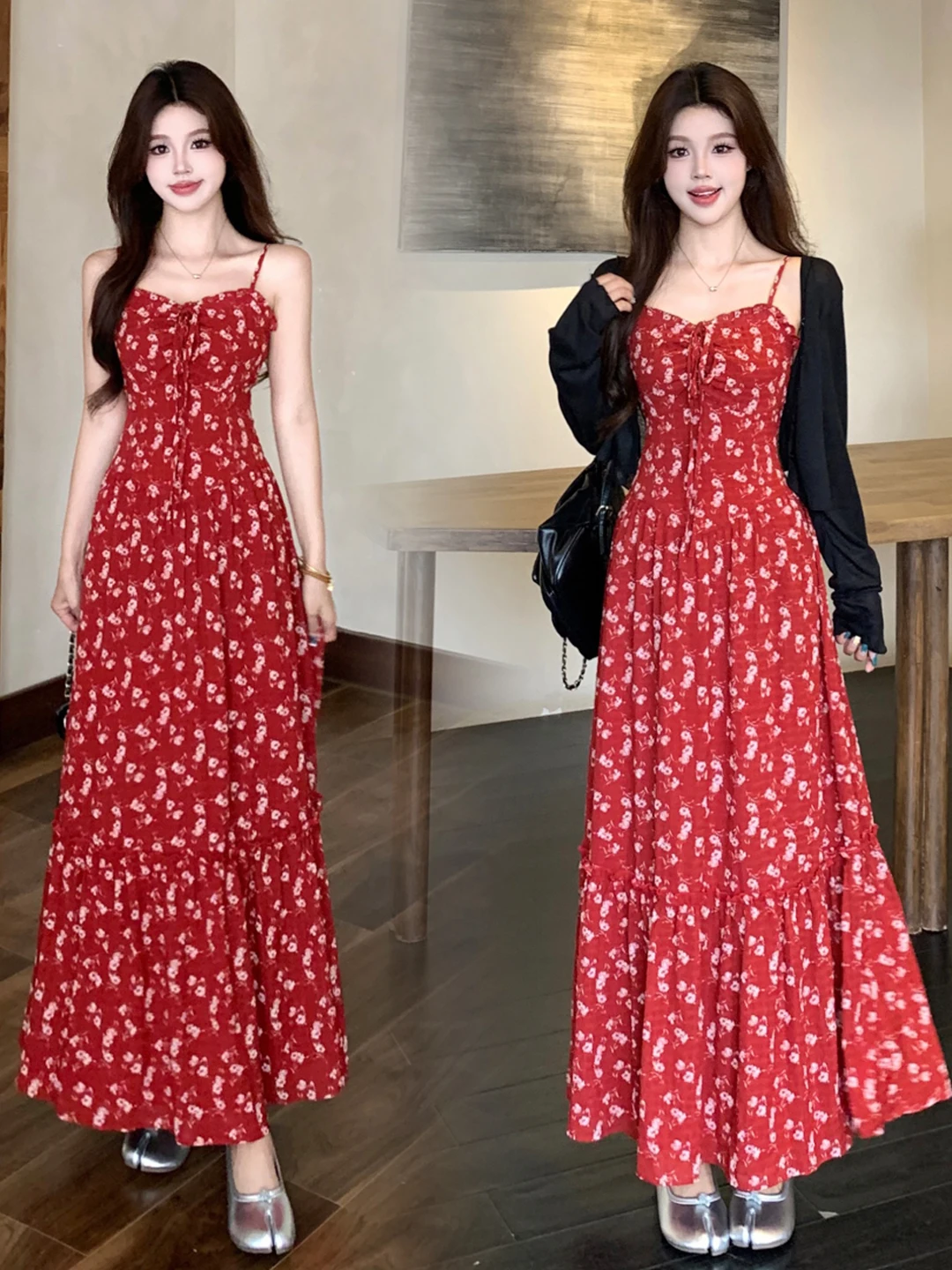 

plus Size Floral Print Maxi Dress Two Piece Set Strapless Conceal Flattering Vintage Vacation Style for Women Who Love Comfort