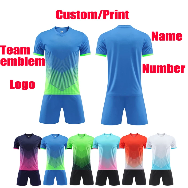 Uniforme de fútbol personalizado para adultos y niños, camiseta de entrenamiento de fútbol, ropa de fútbol, conjuntos de jersey, chándal de manga corta