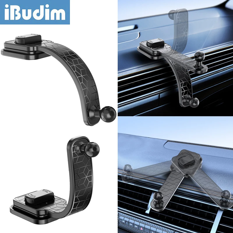 iBudim 17mm Ball Head Adjustable Car Dashboard Cellphone Holder GPS Support Base Universal Car Phone Bracket Accessories