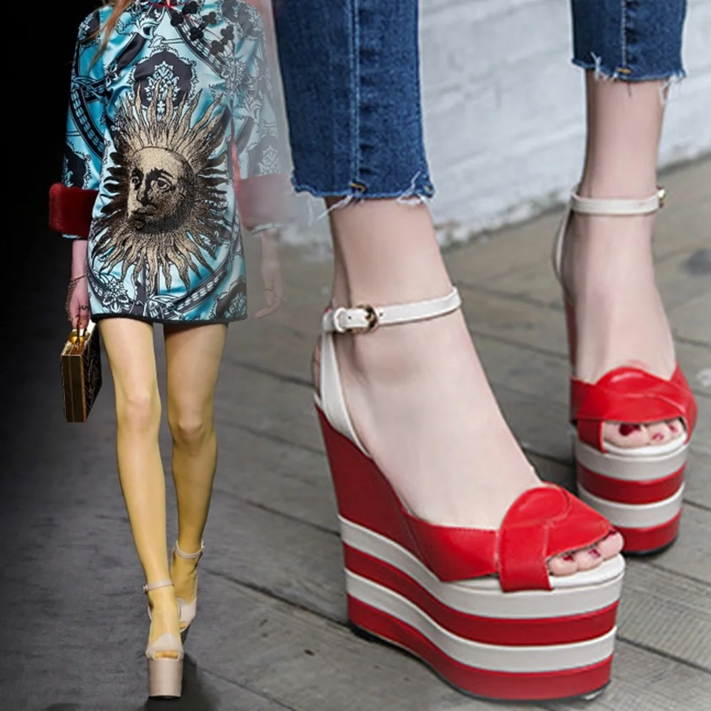 Сандалии на платформе с открытым носком, пикантные сандалии с острым носком и пряжкой на щиколотке, ремень, разные цвета, новые поступления, модная женская современная обувь
