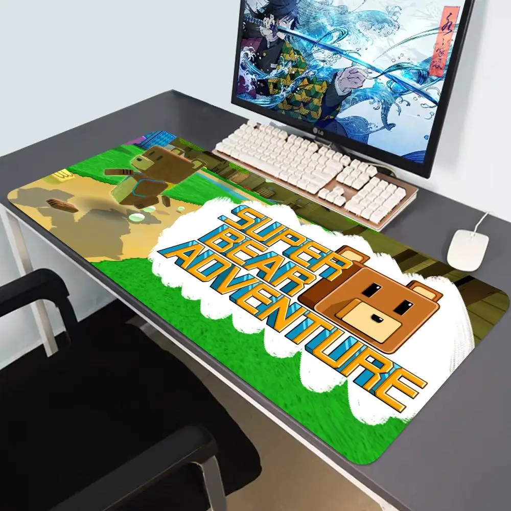 

S-Super Bear Adventure Mouse Pad Large Desk Mat Keyboard Ergonomic Office Rubber PC Non-slip Anti-fray Home Custom Best Price