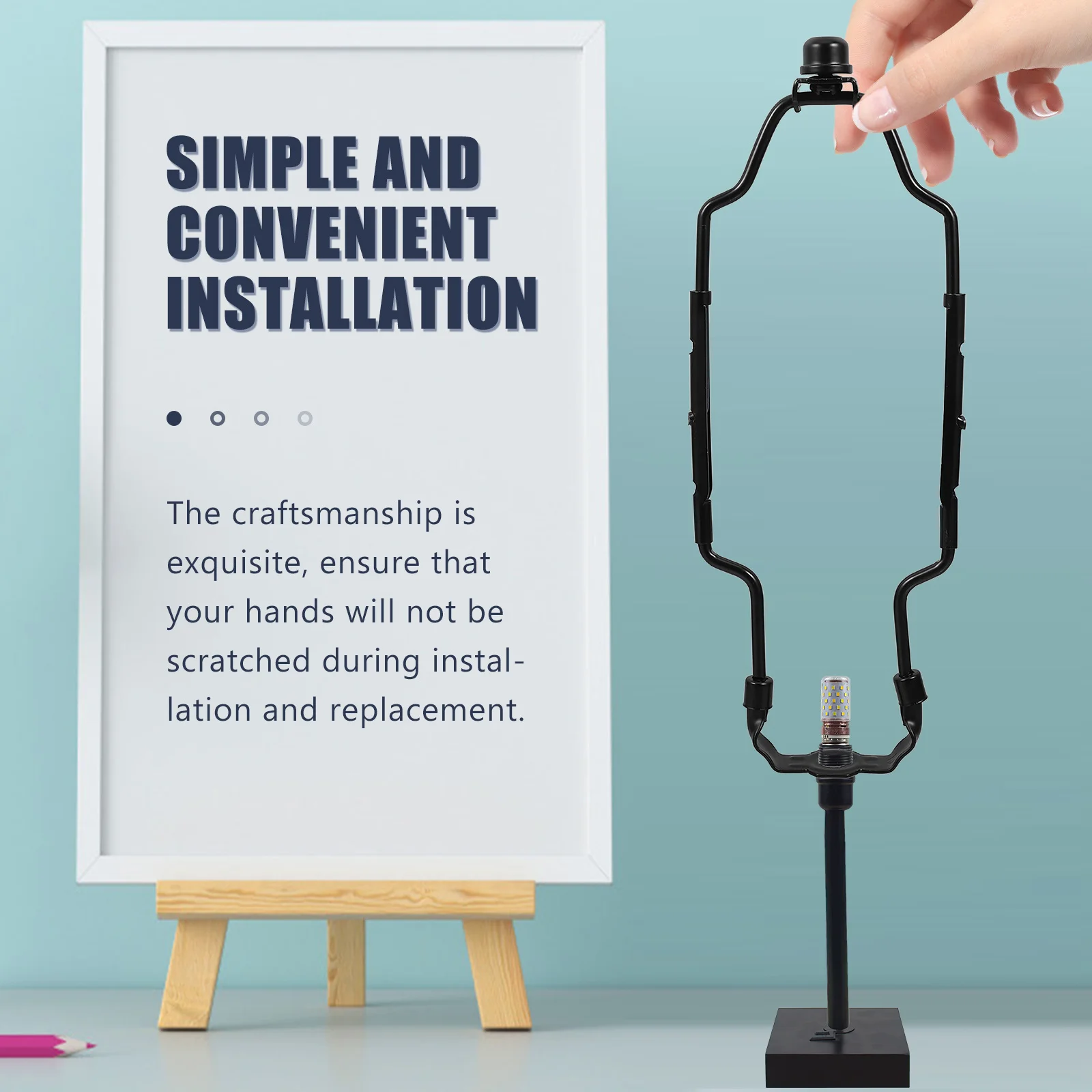 

1 set Adjustable Harp Kit 6 Height Settings Lamp Shade Holder For Table Floor Lamp E26 Base Replacement Hardware Light Bulb