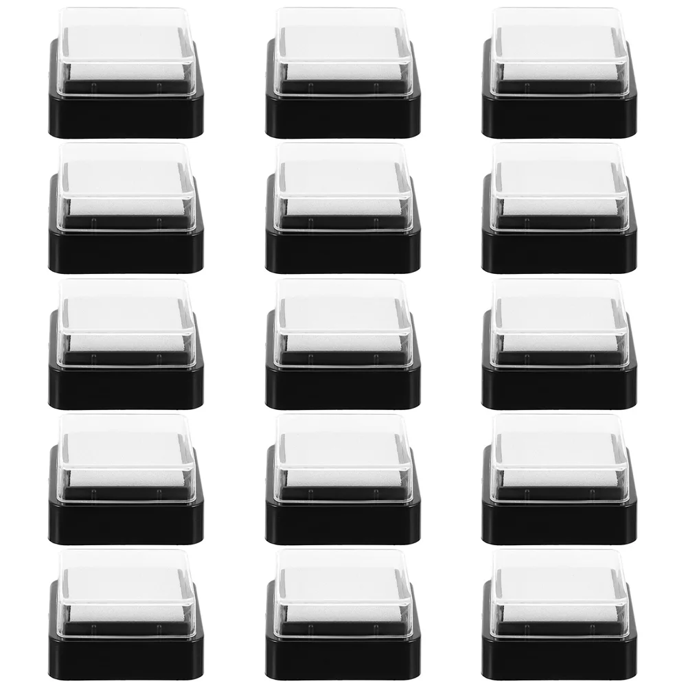 15 Buah Bantalan Tinta Bantalan Tinta Kosong 3X3CM Kerajinan Cap Jari Kosong Segel Persegi Sidik Jari Perlengkapan Akuntansi Kantor