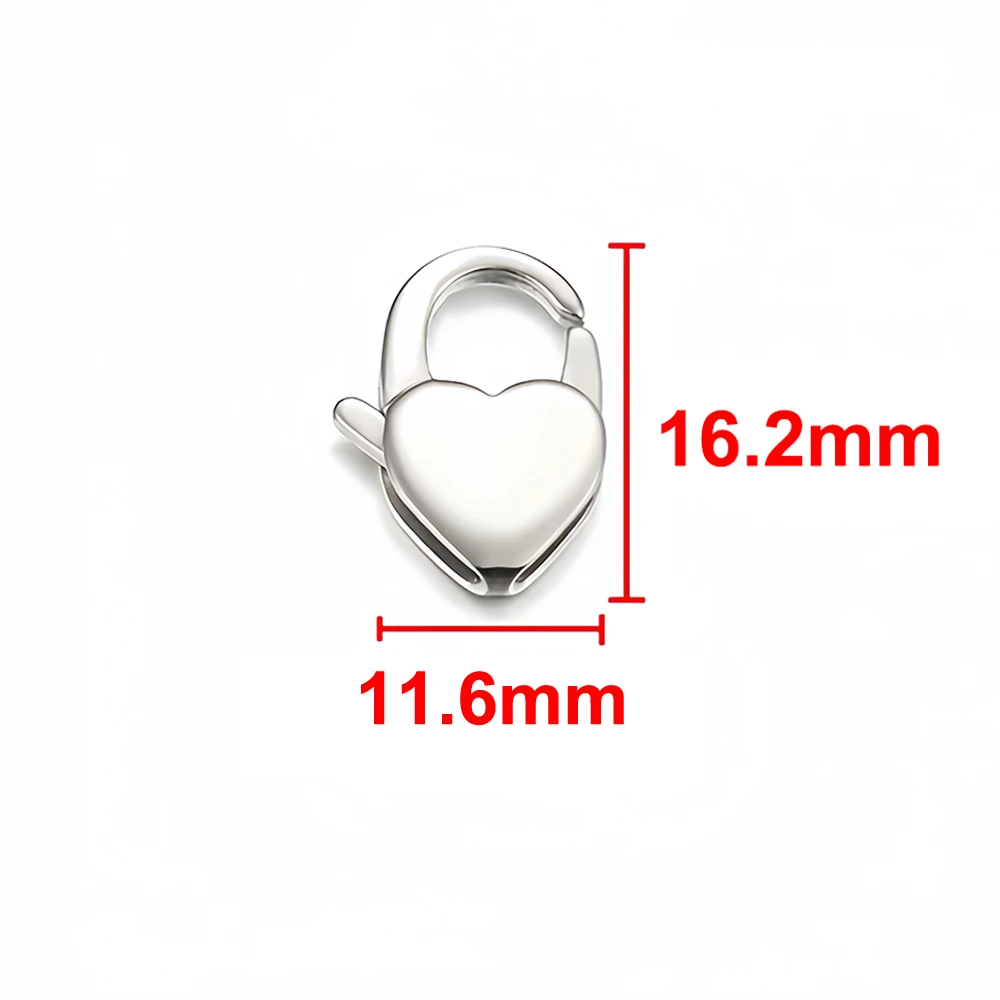 Edelstahl-Hummerklammern, Hakenverbinder in Herzform für DIY-Schmuck, Halsketten, Armbänder, Zubehör und Accessoires – Detail 15