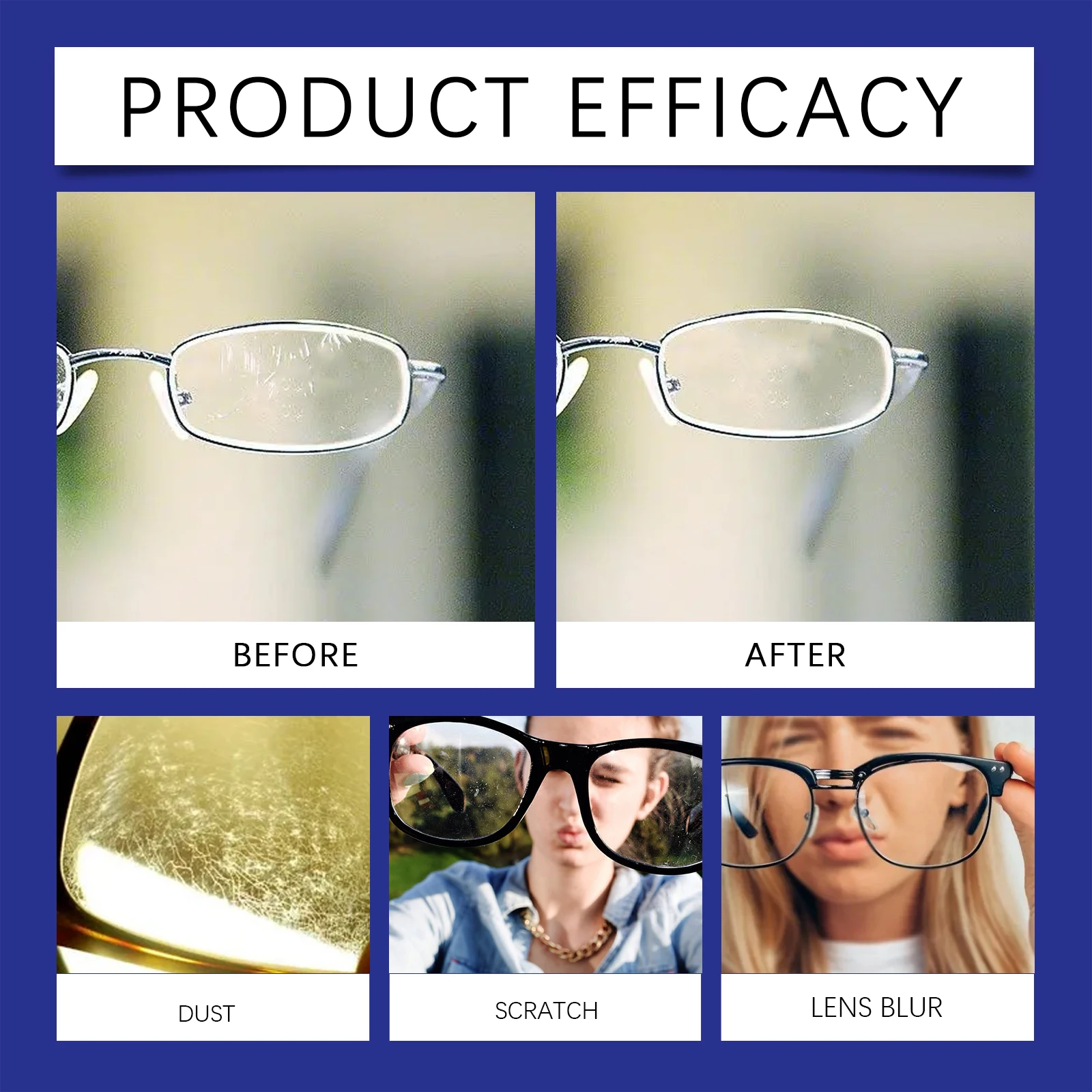 Glasses Cleaning Spray Lens Anti Fogging Cleaning Maintenance Clear Vision Mild Cleaning Residue Free Portable Cleaning Spray