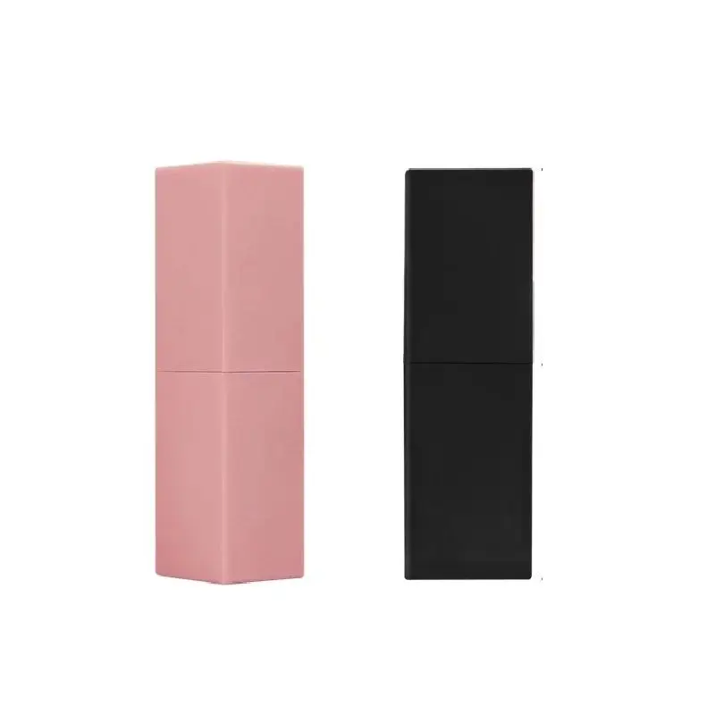 

12.1mm 4g Square Empty Container Lipstick Tubes Plastic Makeup Packaging Tool Matte Pink Black Chapstick Lip Rouge Bottle