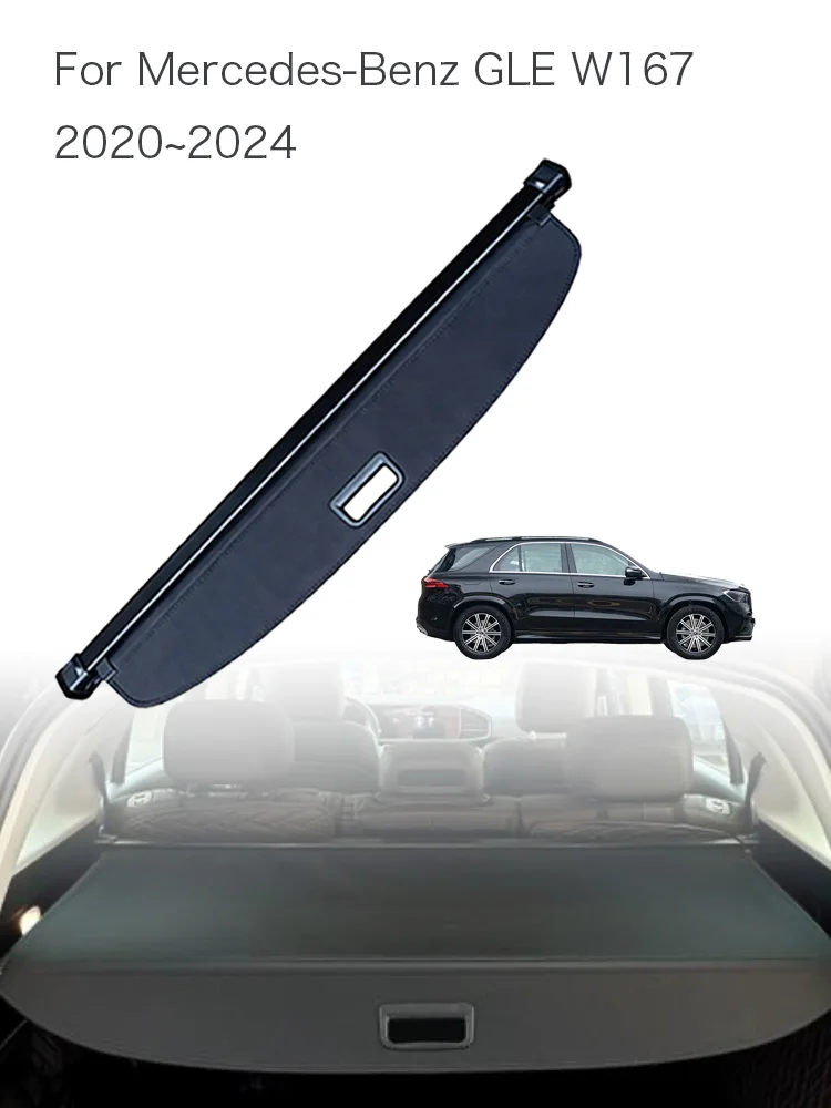 Organisateur de coffre de voiture, couverture de coffre pour Mercedes-Benz GLE W167 2020-2024, couverture de coffre de voiture, porte-bagages arrière, rangement de bagages, confidentialité