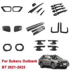 For Subaru Outback BT 2021 2022 2023 ABS Side Rearview Mirror Tank Cover Door Body Handle Frame Bowl Fog Light Trim Accessories