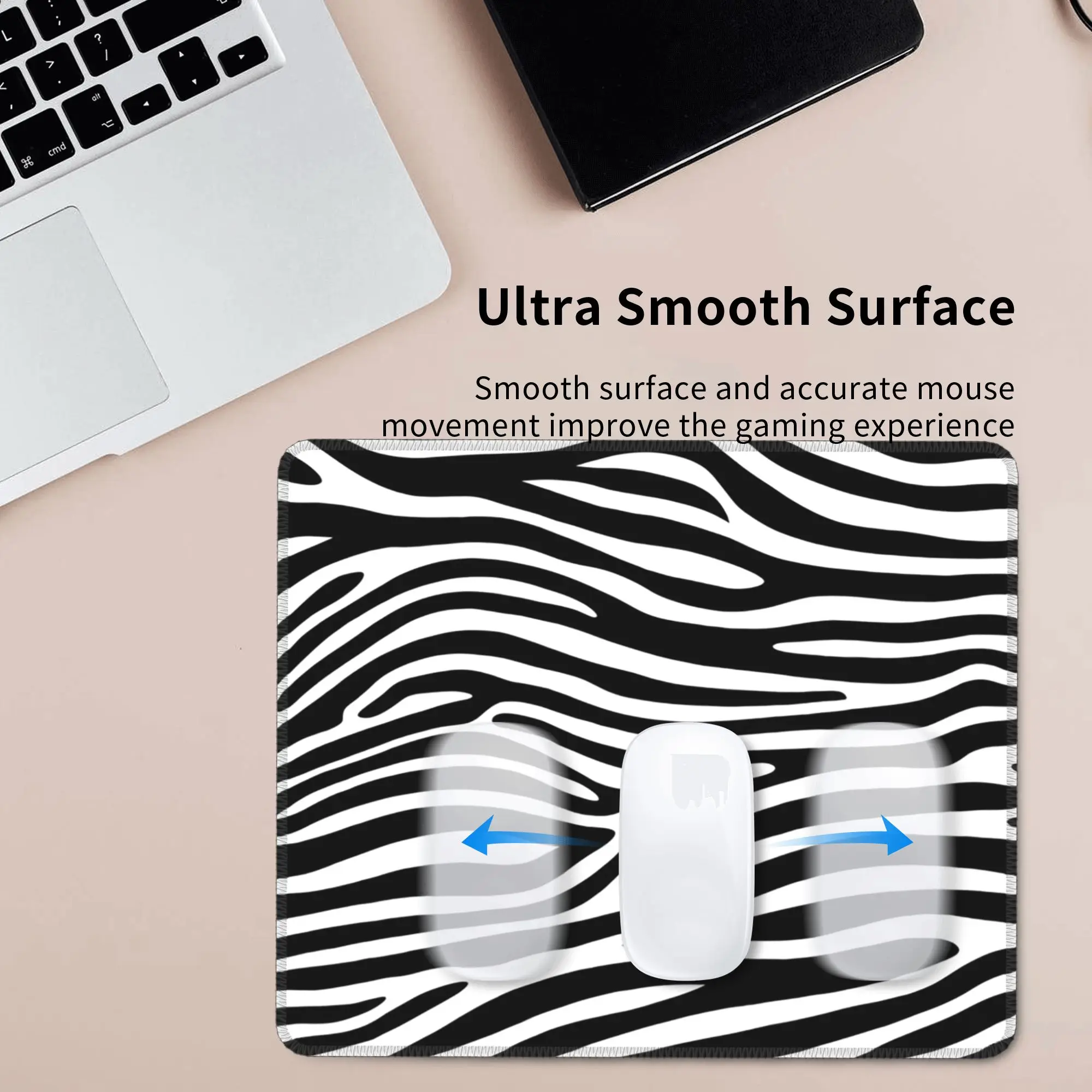 Liquid Black White Zebra Pattern Mouse Pad Computer Keyboard Mouse Mat Gamer PC Laptop Desk Mat Office Table Mats