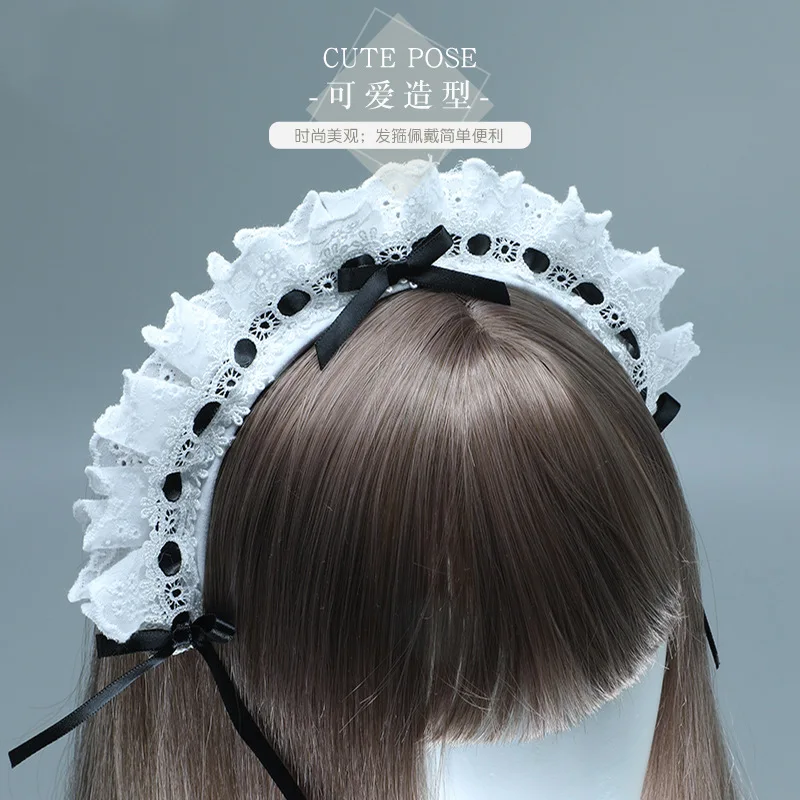 Cosplay Accessoires Meid Hoofdband Japanse Twee-Dimensionale Kant Boog Lolita Hoofdtooi Haaraccessoires Meid Hoofdband