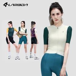 LAMEDA Women's Cyling Jersey 3 Pockets MTB Bike Shirt Summer Quick-dry Bicycle Short Sleeve High-resilience Road Bike Clothing