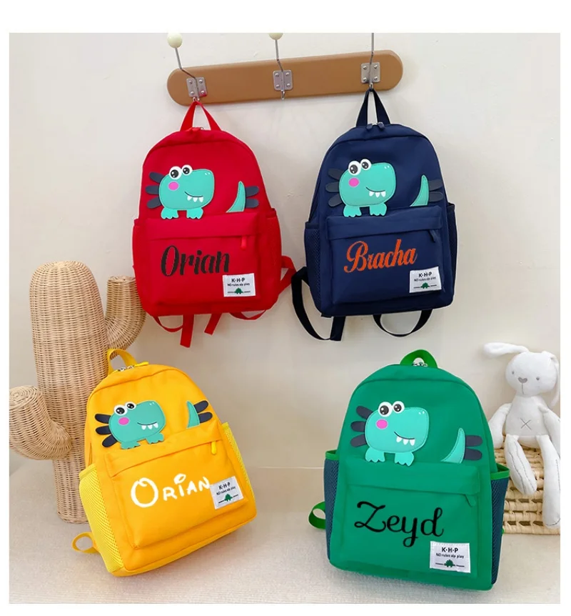Personalized Kindergarten Backpacks For Boys And Girls, Backpacks For KIids and girls, Dinosaur Backpacks Gift Embroidery