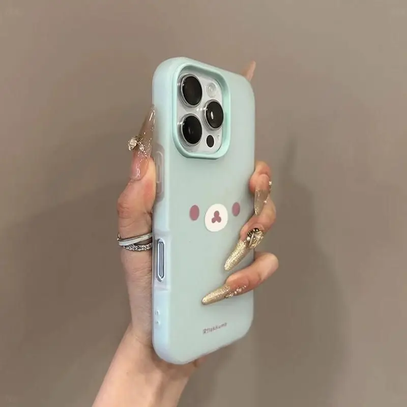 Rilakkuma protective cover, fashionable anti-fall phone case, suitable for iPhone 11 12 13 14 15 16 17pro max