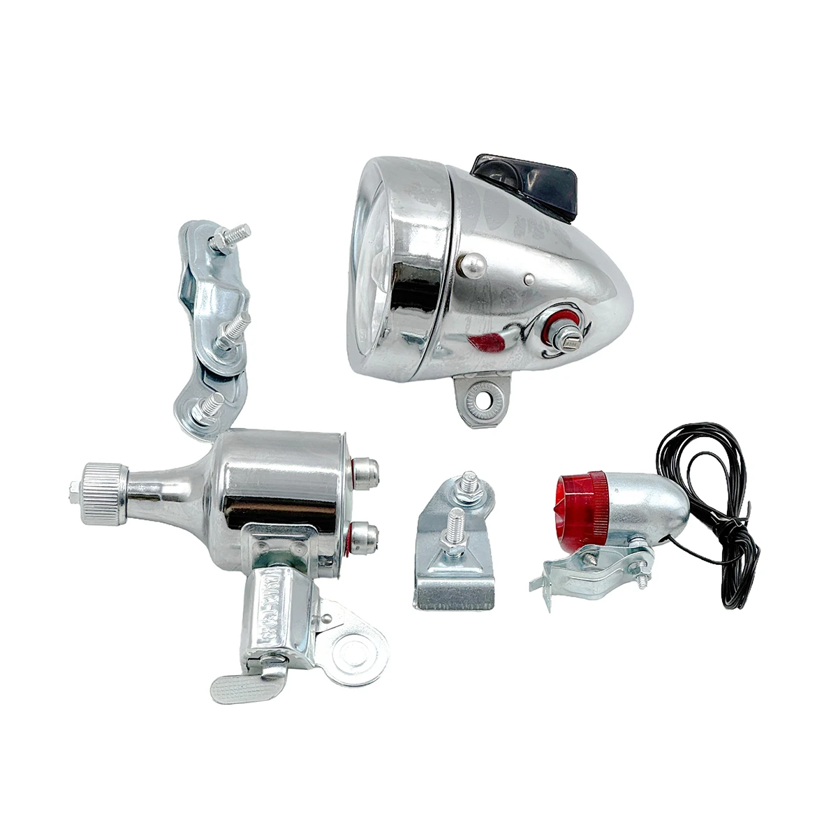 New Bicycle Motorized Bike Friction Generator Dynamo Headlight Tail Light 12V 6W