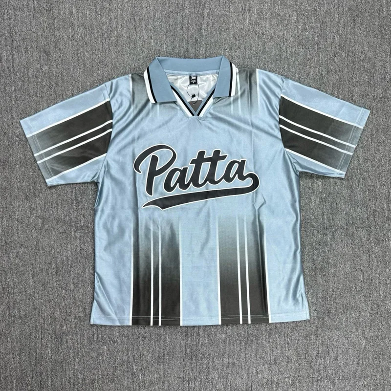 2026 New Casual Versatile Patta Short Sleeve Tee Striped Lapel High-quality PATTA T-shirts