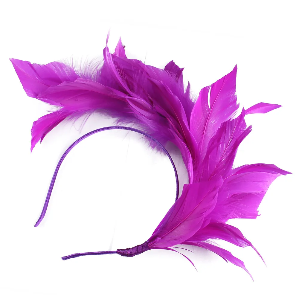 Bandeau de plumes fantaisie, couvre-chef de mariée, accessoires de cheveux de fête de course pour femmes, bandeau de cheveux pour Cocktail, chapeaux à la mode fascinants