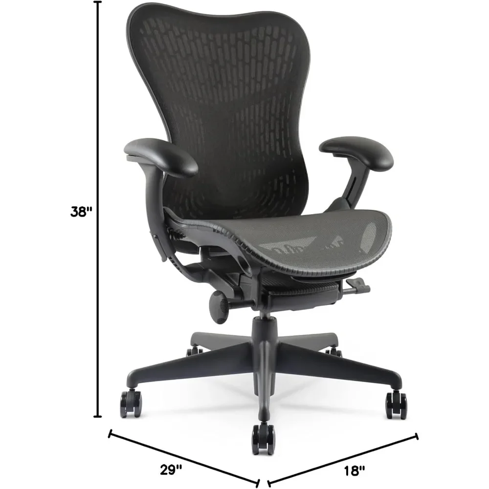 Chair - Fully Adjustable Arm Seat Depth Tilt Tension Control Mesh Backrest Lumbar Support - Repackaged Home Office Desk Chair