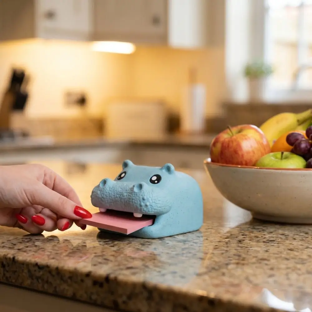 

Hippo Shaped Hippo Desktop Organizer Cartoon Style Portable Container Desktop Storage Box Creative Design Cute Design