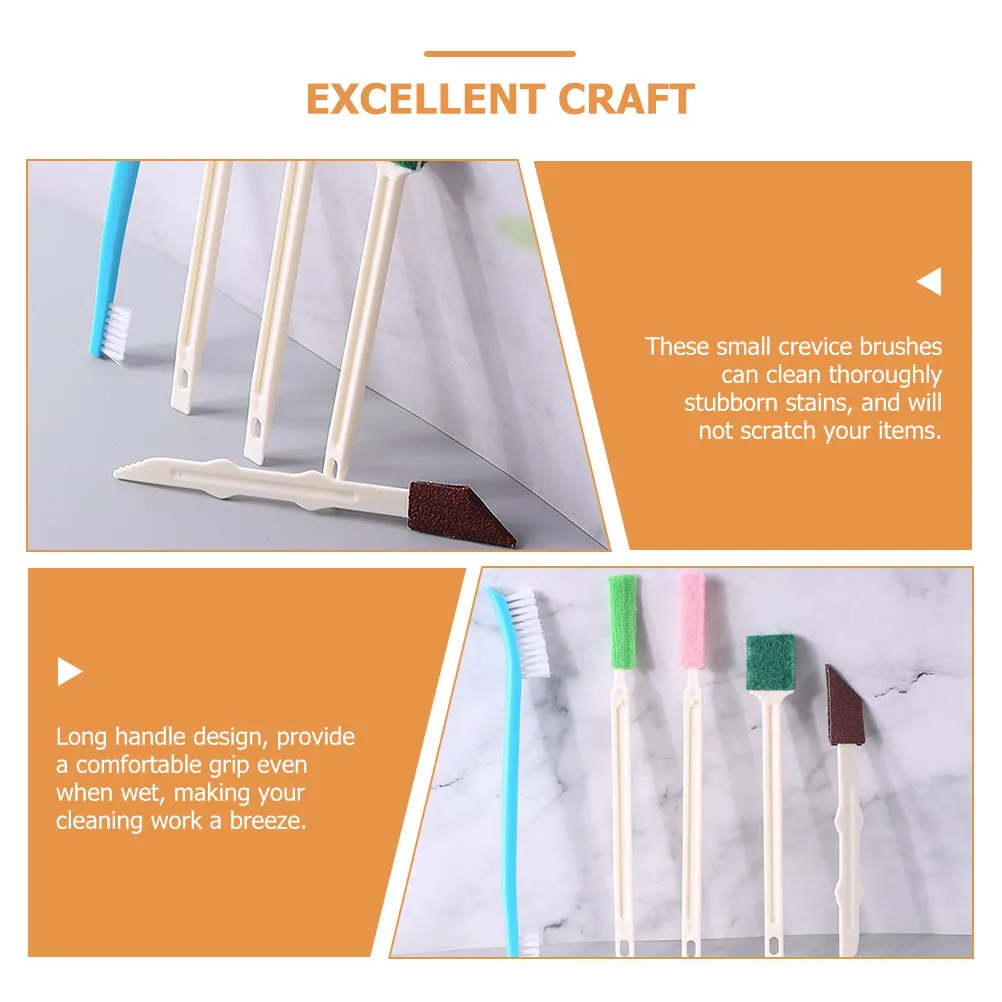 7Pcs Crevice Cleaning Brush Set Disposable Small Detail Cleaning Tool for Toilet Shower Head Groove Stubborn Stain Remover