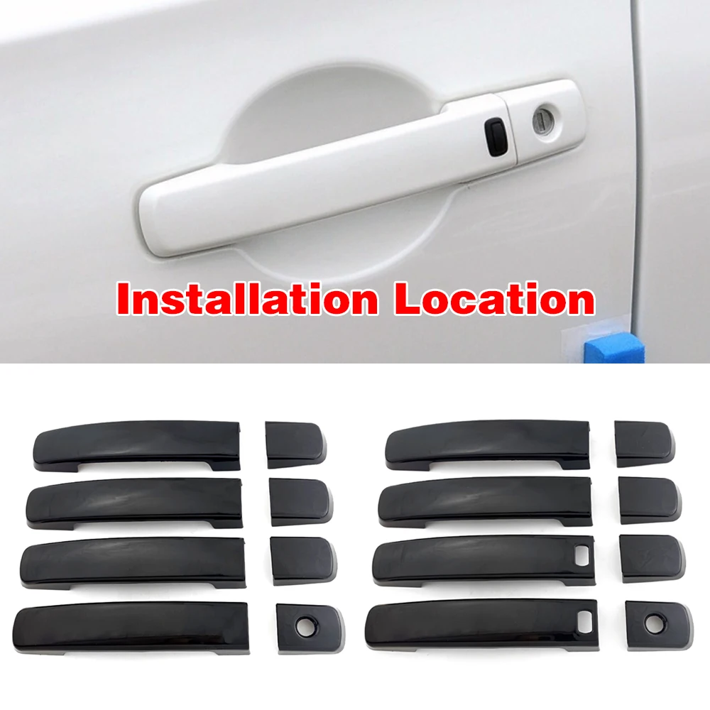 

Glossy Black Exterior Door Handle Cover Trim For Nissan Navara D40 2007-2013 Frontier Anti Scratch Protect Frame Decor Sticker