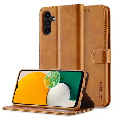 PU Leather Wallet Case Flip Cover Magnetic Stand for Samsung S24 FE S23 S22 S21 Ultra Plus A15/A14/A24/A34/A54/A53/A13/A23/A33