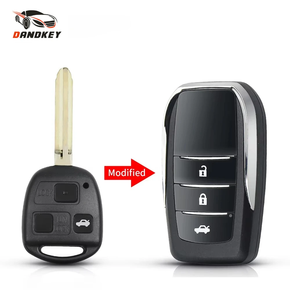 Dandkey 2 Buttons Modified Car Key For Lexus RX330 RX350 For Toyota Camry Land Cruser 120 Prado Avensis Kluger Tarago RAV4 TOY43