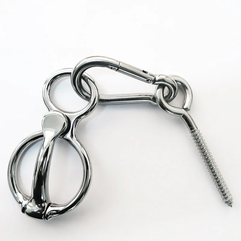

Stainless Steel Horse Tie Ring Cross Rope Buckle Horse Safe slow-release Device Horse tack Rigging Equestrian Training Equipment