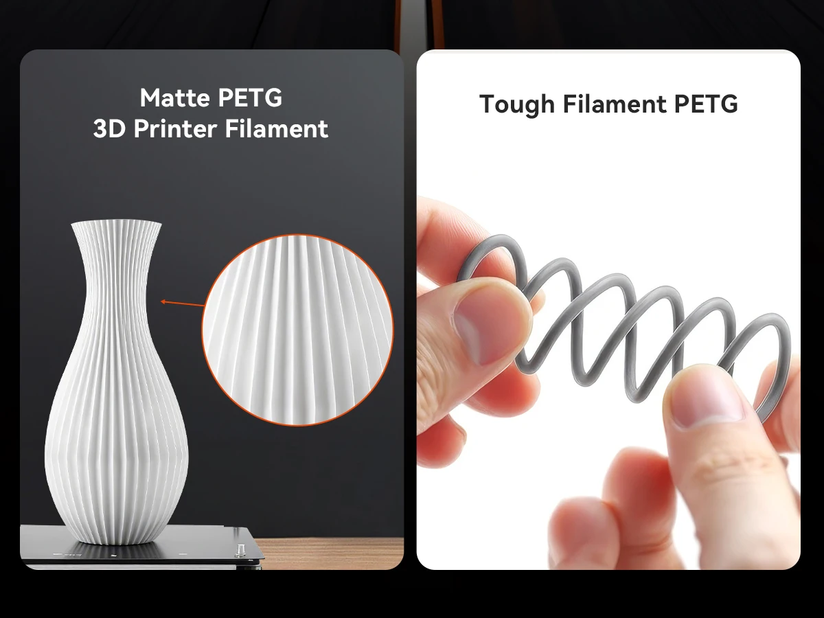 TECBEARS Hochgeschwindigkeits-Matt-PETG 3D-Filament 1,75mm 5KG PETG 600mm/s Sauber Gewickelt Mehrfarbig FDM 3D-Drucker Materialien DIY Geschenk – Detail 11
