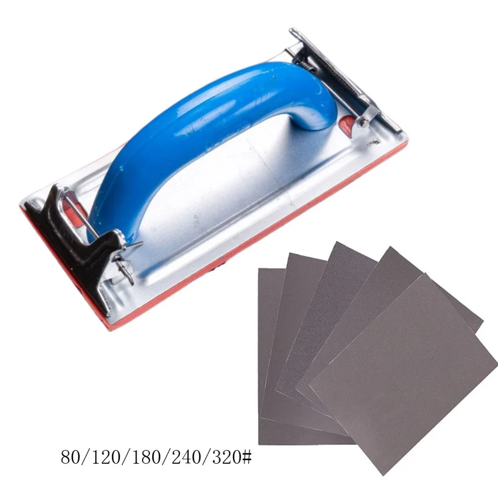 มือ Sander กระดาษทรายผู้ถือ 6PCS 80/120/180/240/320 กรวดบดภาษาโปลิชคําเครื่องมือคลิปโลหะพลาสติก/โฟมปฏิบัติ