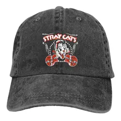 Retro Stray Cats Band Baseball Caps Unisex Distressed Denim Snapback Cap Outdoor All Seasons Travel Adjustable Caps Hat