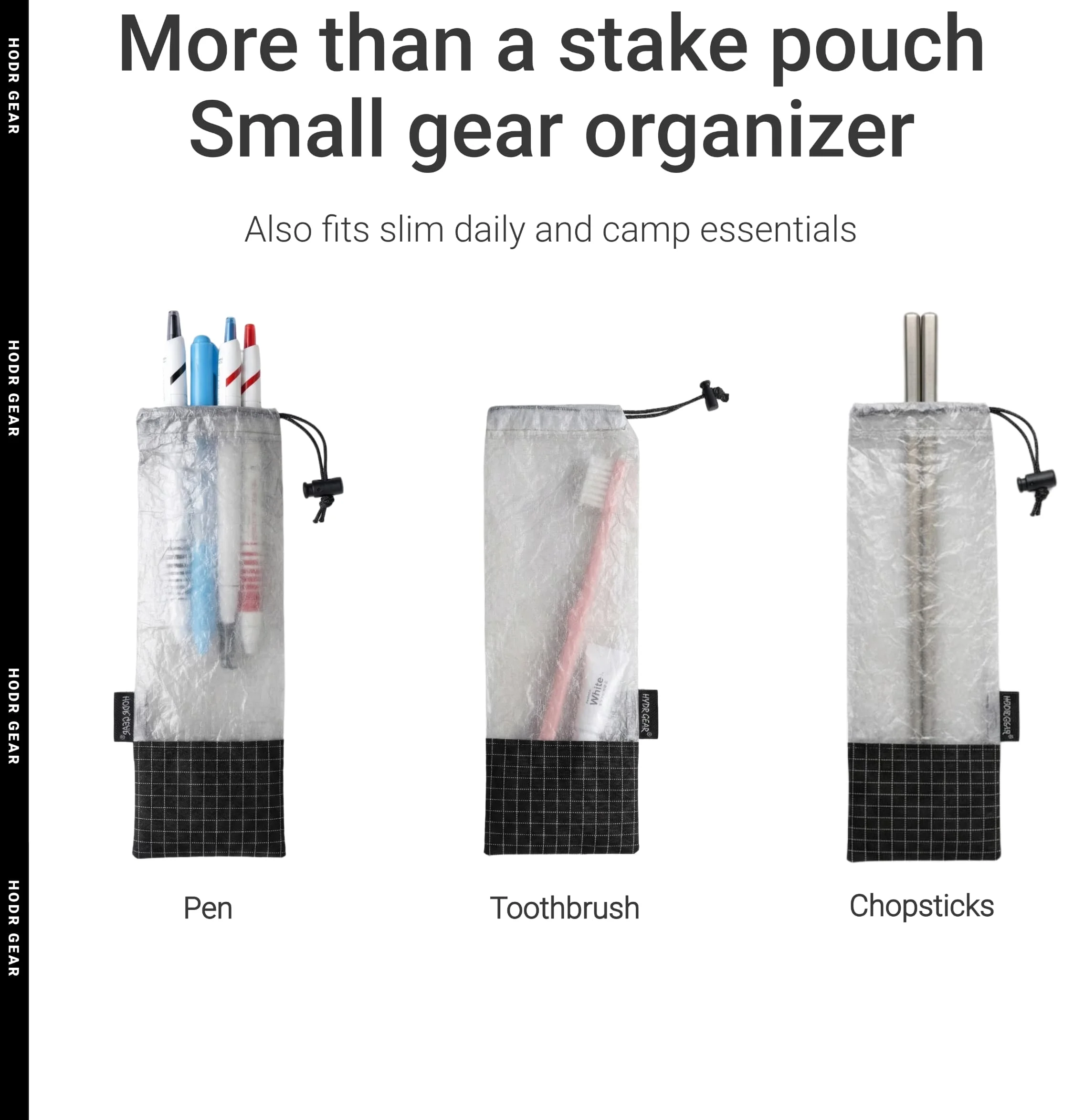 [HODRGEAR] STASHLITE Ultraleichtes Dyneema ® Zeltherdach-Halterungstasche 4,3g aus gemischten Materialien mit verstärkter UHMWPE Gridstop-Basis für Camping – Detail 6
