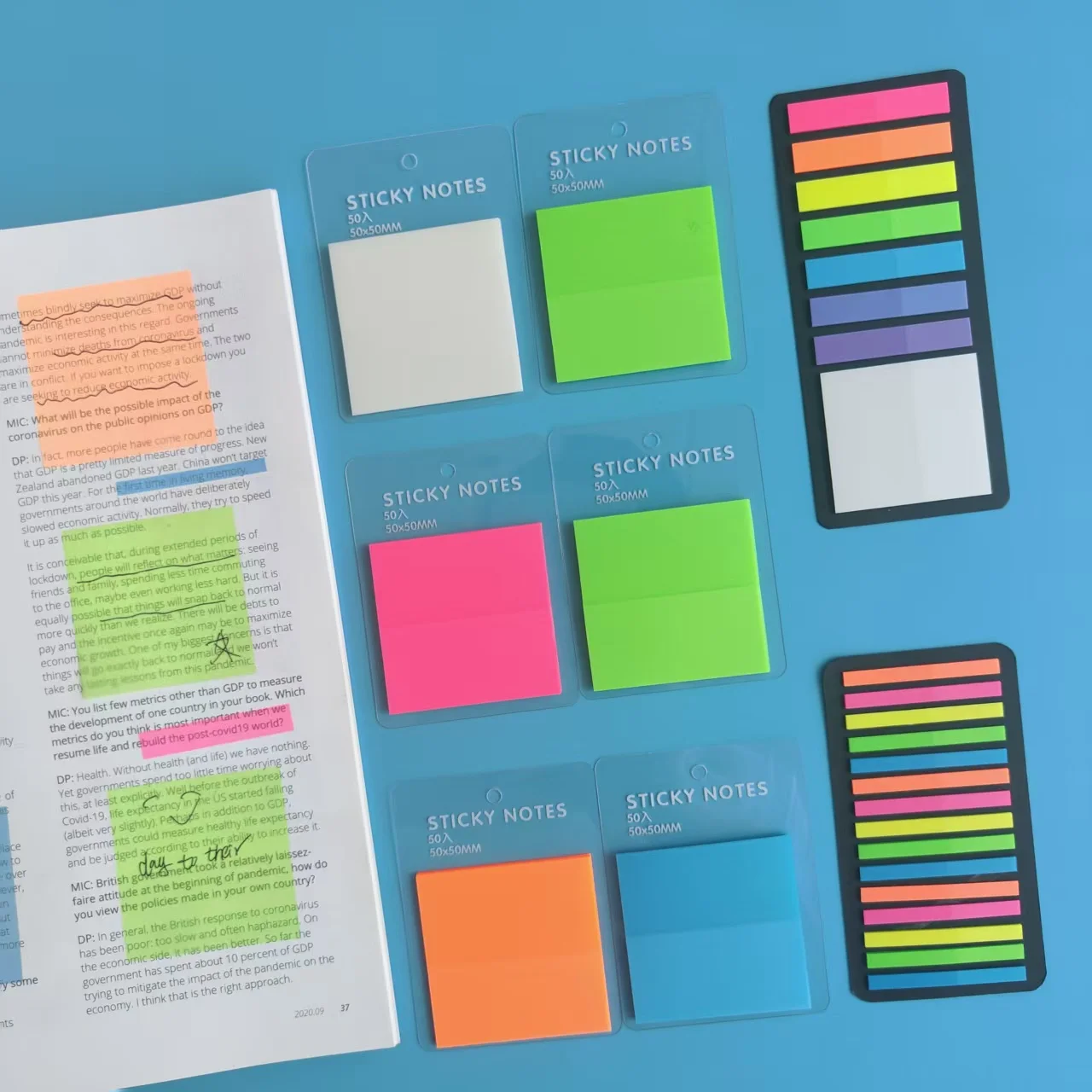 กระดาษโน้ตแบบใส 8 แพ็ค, สติกเกอร์โน้ตแบบลอกออกได้, กระดาษโน้ต, สมุดโน้ตใส อุปกรณ์เครื่องเขียนสำหรับโรงเรียนและสำนักงาน, แถบโน้ตแบบติด