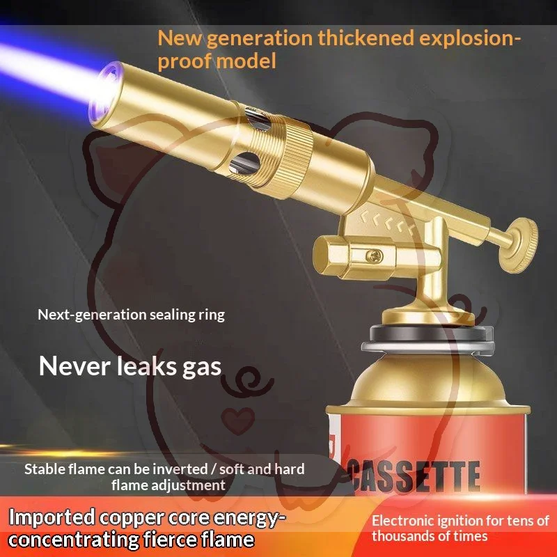 Portable Gold Copper Gas Welding Torch High Temperature Performance for BBQ Cooking Brazing Craft Making