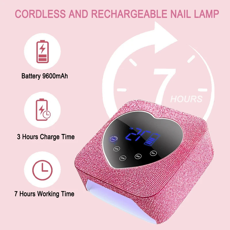 ラインストーンネイルランプ 72 ワットコードレス充電式 UV ネイル