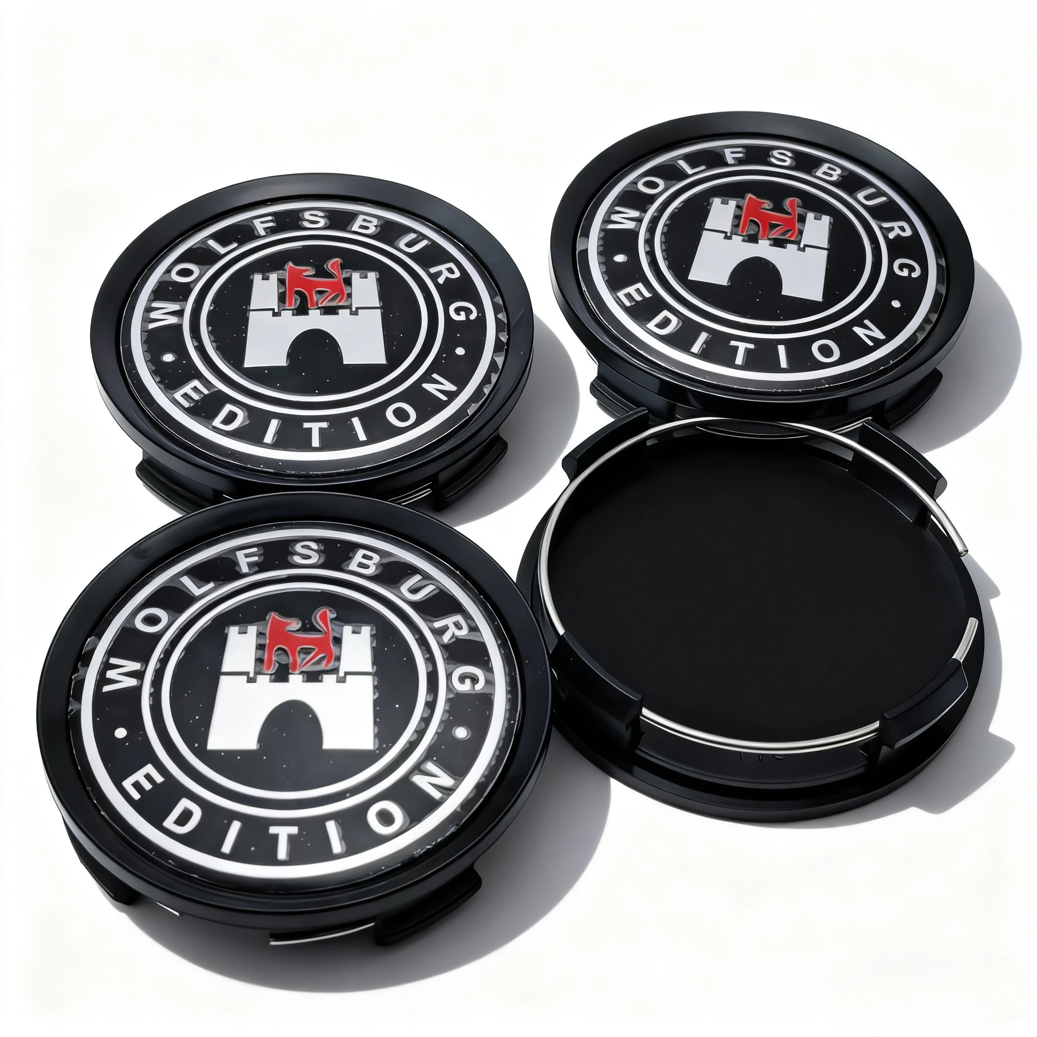 4 قطعة شعار وولفسبيرغ شعار سيارة عجلة مركز قبعات 74 مللي متر 69 مللي متر عجلات غطاء محور الذئب شارة حافة Hubcaps غطاء اكسسوارات السيارات التصميم #5