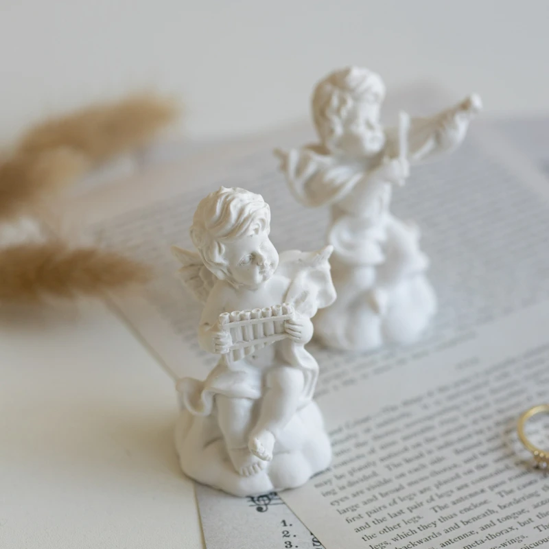 INS Cherub Resina Ornamentos Pose Bonito Mini Foto Props Auxiliar Em Posando Decorativa