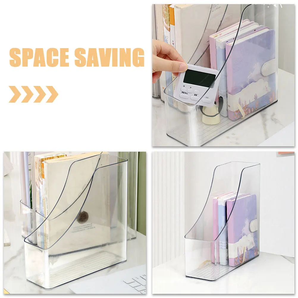 Archivador Vertical acrílico transparente, organizador de almacenamiento de documentos de escritorio, oficina, hogar, ahorro de espacio, bandeja de papel A4, libro transparente