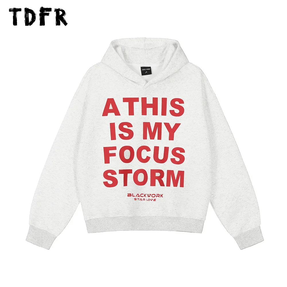 Double-sided Printed Letter Hooded Sweatshirts Mens Autumn Streetwear Loose Casual Long Sleeve Hoodies Men