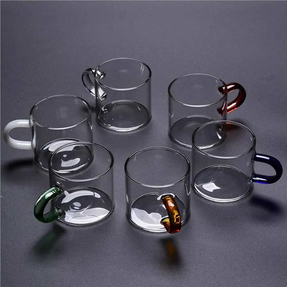 100ML Transparent Glass Cup Tea Cups Heat-Resistant Cup Anti-Scalding