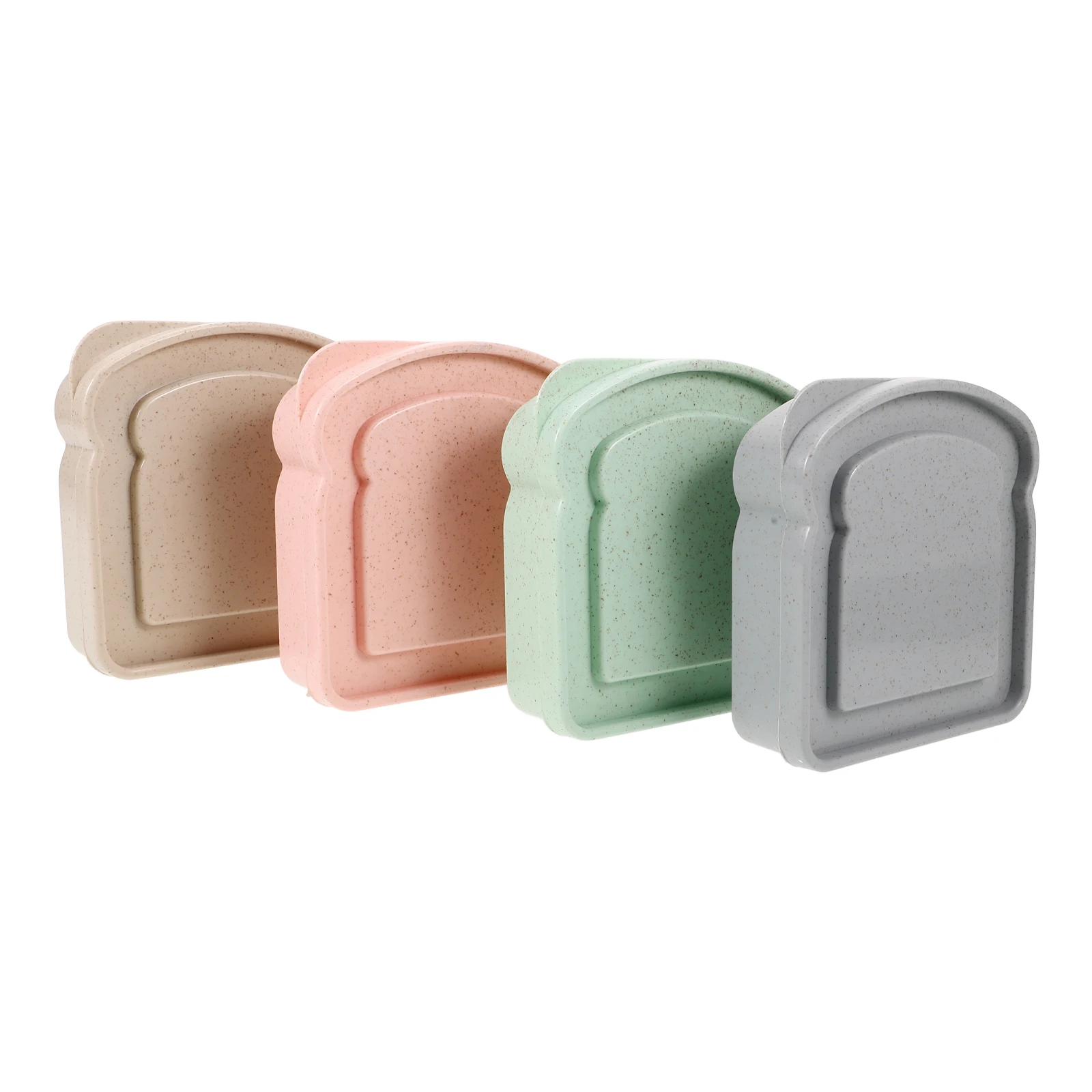 

4pcs Sandwich Box Bread Container Airtight Snack Storage Toast Box Leak Proof Fresh Picnic Camping Outdoor Use