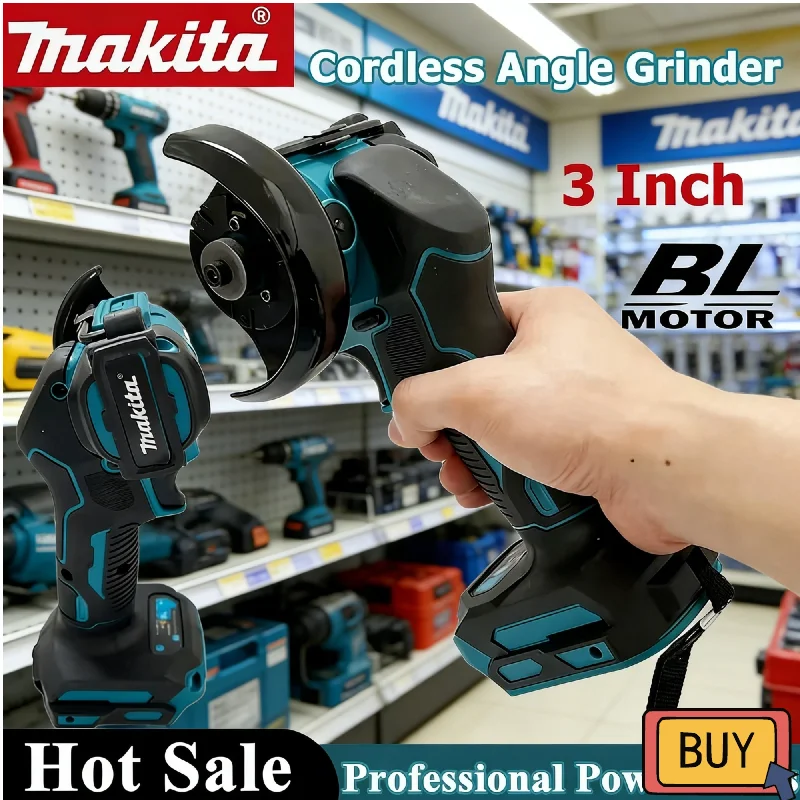 

Аккумуляторная угловая шлифмашина Makita 18В, 3 дюйма, электроинструмент для резки