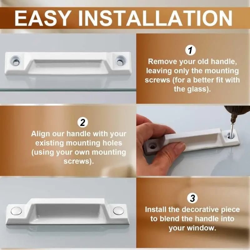 Plastic Screen Window Sliding Handles with Durability for Easyly Push Pull Installation and Ergonomic Comfortable Grip