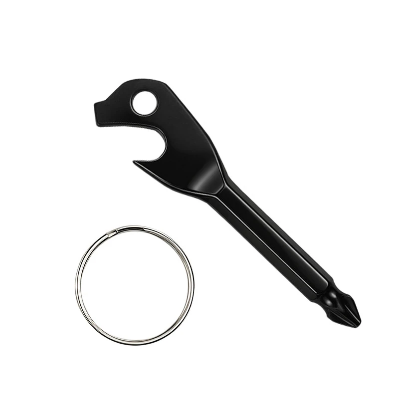 1/2/5pcs Multifunction Key Shape Screwdriver Bottle Opener Phillips Screwdrivers Keychain Pocket Repair Tool for Home Auto